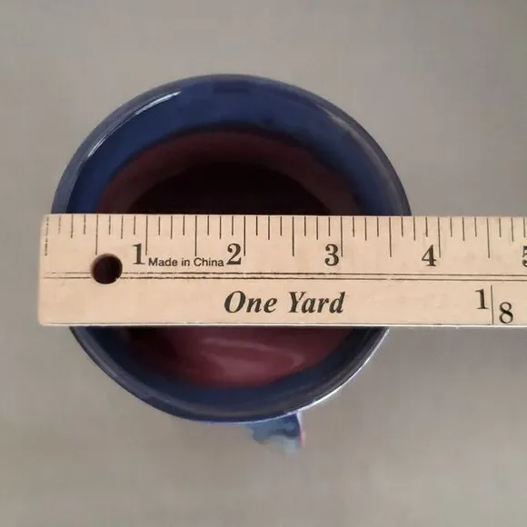 Naher Clay in Motion Purple Passion Handwarmer Mug Cup Left Hand Signed 14 oz - Picture 9 of 9